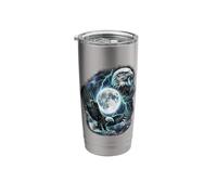 Two Wild Eagles Moon Wildlife Animal Art Stainless Steel Insulated Tumbler