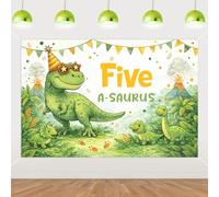 TWO WILD Five A Saurus Party Decorations Dinosaur Themed 5th Birthday Party Decorations Backdrop for Boys Birthday Celebration Photo Booth Wall Banner Soft 4.9 x 3.3 ft Event Decor