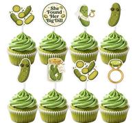 TWO WILD She Found Her Big Dill 36pcs Cupcake Toppers for Bridal Shower Party Decorations Funny Pickle Bachelorette Party Supplies for Women Girls Table Dessert Accents