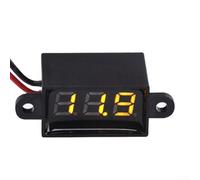 Two-Wire 0.28-inch Waterproof Panel-Mount Digital Voltmeter for DC 12V Systems and Automotive Applications 3.5V to 30V Range (yellow)
