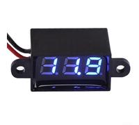 Two-Wire 0.28-inch Waterproof Panel-Mount Digital Voltmeter for DC 12V Systems and Automotive Applications 3.5V to 30V Range (blue)