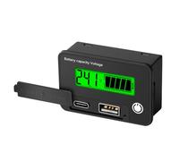 Two-wire Digital Voltage Meter 8-30VDC Battery Capacity Voltage Tester with Type-C USB-A Dual Output, Low Voltage Alarm, Power Failure Memory, Customizable Voltage Calibration, Compact Design, Quick R
