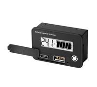 Two-wire Digital Voltage Meter 8-30VDC Battery Capacity Voltage Tester with Type-C USB-A Dual Output, Low Voltage Alarm, Power Failure Memory, Customizable Voltage, Calibration, Compact Design, Quick