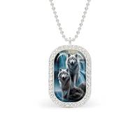Two Wolfs on Falls Custom Photo Necklace Personalized Picture Pendant Memory Jewelry for Women