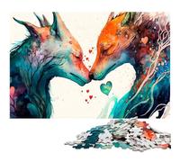 Two Wolve Love Jigsaw Puzzles 1000 Pieces for Adults Impossible Jigsaw Puzzles for Adults Interactive Family Game DIY Home Decor Brain Challenge Gift 1000 PCS(75x50cm)
