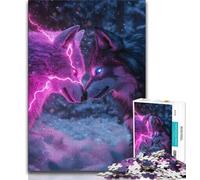 Two Wolves 1000 Piece Jigsaw Puzzles for Adults Gifts,Help The Brain Exercise Addictive Toys to Cultivate Patience Great Gift 38x26cm