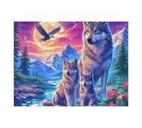 Two Wolves 500 Piece Jigsaw Puzzle for Adults Teens Luminous Enchanted Beasts Art Studio Decor Creative Challenge Vibrant Colours Great Gift for Artists 500 PCS