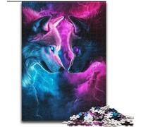 Two Wolves Adult Jigsaw Puzzles 1000, for Educational Game Challenge Toy Birthday Present, Gifts, Wall Art (26x38cm)