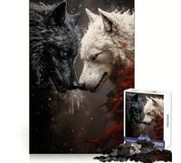 Two Wolves Fighting Puzzles for Adults 1000 Puzzles Analytical Skill Leisure Escape Tight Join Seasonal Gift (38x26cm)