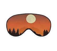 Two Wolves Howls at The Full Moon Sleeping Eye Mask Eye Shade with Adjustable Strap Blindfold for Airplane Travel