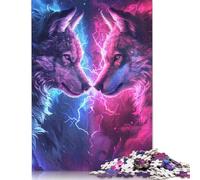 Two Wolves in Colour 1000 Piece Puzzles for Adults Challenging And Brainteasing Puzzles for Adult Children 1000pcs (75x50cm)