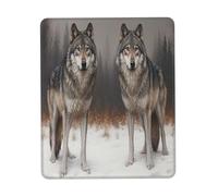Two Wolves in The Snow Gaming Mouse Pad, Full-Print Design with 3mm Rubber Base, Ergonomic and Durable for Office, Gaming, and Study
