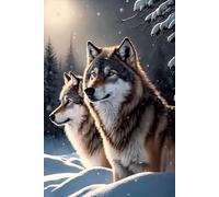 Two Wolves in The Snow - High Difficulty Wooden Jigsaw Puzzle - Family Entertainment Leisure Fun Interactive, Relaxing Holiday Puzzles & Modern Summer Home Decor_500pcs