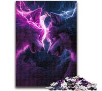 Two Wolves Jigsaw Puzzles for Teenagers 1000,Educational Game Challenge Toy Wall Decoration Unique Birthday And Xmas Gifts (50X75cm)