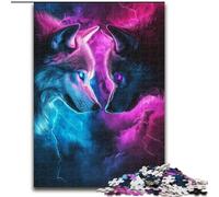 Two Wolves Jigsaw Puzzles for Teenagers 1000 Piece Puzzle, Challenging Game Toys Every Piece Is Unique - Challenging Family Fun Game (50x75cm)