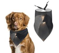 Two Wolves Moon Pet Bandana Dogs Triangle Scarf Cats Handkerchief Puppy Costume
