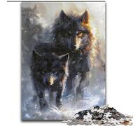 Two Wolves Puzzles 1000 Pieces for Adults, Toys Educational Games Stress Relieving Secret Santa Gifts for And Age 14 (size 50x75cm)