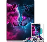 Two Wolves Puzzles 1000 Pieces for Teenagers,Help The Brain Exercise Addictive Toys to Cultivate Patience Unique Challenge Game (50x75cm)