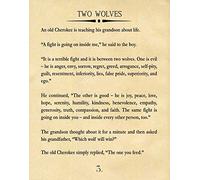 Two Wolves Story Book Wall Art Page Cherokee Quote Native American Wisdom Art