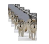 two wolves walking in the snow Car Air Freshener Cards for Women Men 4 Pack Cute Car Accessories Long Lasting Scent Car Diffuser Hanging Auto Aromatherapy Tablets Car Fresheners Gifts