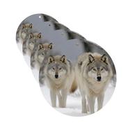 two wolves walking in the snow Car Air Freshener Cards for Women Men 4 Pack Cute Car Accessories Long Lasting Scent Car Diffuser Hanging Auto Aromatherapy Tablets Car Fresheners Gifts