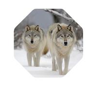 Two Wolves Walking in The Snow Coasters Set of 4 Absorbent Leather Coaster for Drinks Heat Resistant Cup Mat for Table Protection Coffee Table Mats for Home Decor House