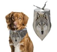 Two Wolves Walking in The Snow Dog Bandanas, Lightweight and Breathable Triangle Pet Scarf,Soft and Comfortable Pet Bandana for Small Medium Large Breed.