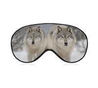 Two Wolves Walking in The Snow Sleep Mask for Women Men, Soft Eye Mask with Adjustable Strap for Sleeping, Light Blocking Travel Blindfold for Nap Comfortable Eye Cover for Home Office