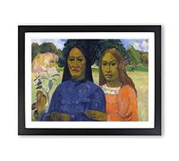 Two Women By Paul Gauguin Classic Painting Framed Print | A2 Black Framed Wall Art | Ready to Hang | Classic Historical Picture | Living Room Bedroom Lounge Office