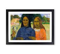 Two Women by Paul Gauguin Framed Print | A2 Black Framed Wall Art | Ready to Hang | Modern Nature Picture | Living Room Bedroom Lounge Office