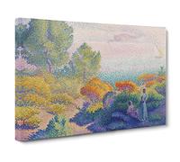 Two Women By The Shore By Henri Edmond Cross Canvas Print | Gallery Wrapped 30mm Frame Wall Art | 24x16 inches | Ready to Hang | Classic People Picture | Living Room Bedroom Lounge Office