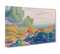 Two Women By The Shore By Henri-Edmond Cross Canvas Print | Gallery Wrapped 30mm Frame Wall Art | 30x20 inches | Ready to Hang | Contemporary People Picture | Living Room Bedroom Lounge Office