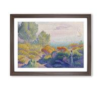 Two Women By The Shore By Henri Edmond Cross Classic Painting Framed Print | A2 Walnut Framed Wall Art | Ready to Hang | Classic Religious Picture | Living Room Bedroom Lounge Office