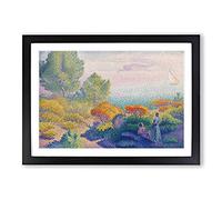 Two Women by The Shore by Henri-Edmond Cross Framed Print | A2 Black Framed Wall Art | Ready to Hang | Modern Religious Picture | Living Room Bedroom Lounge Office