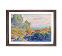 Two Women by The Shore by Henri-Edmond Cross Framed Print | A2 Walnut Framed Wall Art | Ready to Hang | Modern Religious Picture | Living Room Bedroom Lounge Office