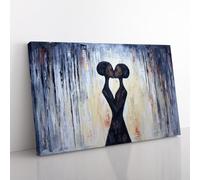 Two Women in Love Action Canvas Print for Living Room Bedroom Home Office Décor, Wall Art Picture Ready to Hang, 76x50 cm (30x20 Inch)