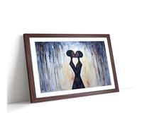 Two Women in Love Action Framed Wall Art Print, Ready to Hang Picture for Living Room Bedroom Home Office, Walnut A2 (66 x 48 cm)