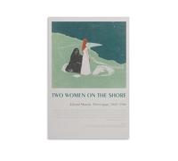 Two Women On The Shore Edvard Munch's Poster (1) Canvas Wall Art Decorative Bedroom Modern Home Print Picture Artworks 24x36inch(60x90cm)