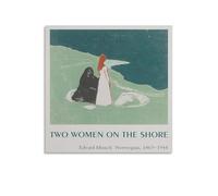 Two Women On The Shore Edvard Munch's Poster (2) Canvas Wall Art Decorative Bedroom Modern Home Print Picture Artworks 12x12inch(30x30cm)