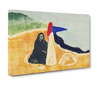 Two Women On The Shore Vol.1 By Edvard Munch Canvas Print | Gallery Wrapped 30mm Frame Wall Art | 24x16 inches | Ready to Hang | Classic People Picture | Living Room Bedroom Lounge Office