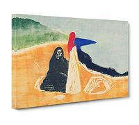 Two Women On The Shore Vol.1 By Edvard Munch Canvas Print | Gallery Wrapped 30mm Frame Wall Art | 30x20 inches | Ready to Hang | Classic People Picture | Living Room Bedroom Lounge Office