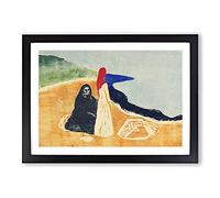 Two Women On The Shore Vol.1 by Edvard Munch Framed Print | A2 Black Framed Wall Art | Ready to Hang | Modern Nature Picture | Living Room Bedroom Lounge Office