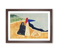Two Women On The Shore Vol.1 by Edvard Munch Framed Print | A2 Walnut Framed Wall Art | Ready to Hang | Modern Nature Picture | Living Room Bedroom Lounge Office