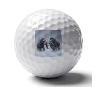 Two Woolly Mammoths Fighting Novelty Golf Ball Personalised Printed Practice Balls Gifts for Men Women Golfers Father's Day