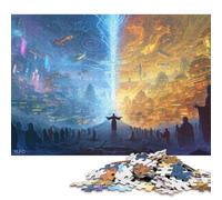 Two Worlds Adults Fun 300 Pieces Wooden Jigsaw Puzzle Toy Intellectual Game Home Decoration Stress Relief Education Game Relaxation And Intelligence 300pcs (40x28cm)