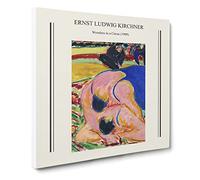 Two Wrestlers By Ernst Ludwig Kirchner Canvas Print | Gallery Wrapped 30mm Frame Wall Art | 14x14 inches | Ready to Hang | Surrealist Picture | Living Room Bedroom Lounge Office