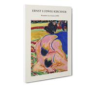 Two Wrestlers By Ernst Ludwig Kirchner Canvas Print | Gallery Wrapped 30mm Frame Wall Art | 30x20 inches | Ready to Hang | Surrealist Picture | Living Room Bedroom Lounge Office
