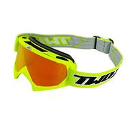 TWO-X Cross Goggles - Motocross Goggles with Mirrored Iridium Glass - Motorcycle Goggles - Enduro & Downhill Protective Glasses - Race Model - Neon Yellow