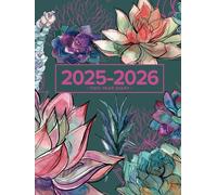 Two Year Diary 2025-2026 | A4 Gorgeous Vibrant Succulent Garden (Hardcover): Month to View Planner (UK Holidays)