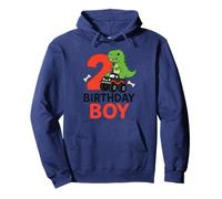 Two Year Old Dino and Monster Truck Artwork Pullover Hoodie